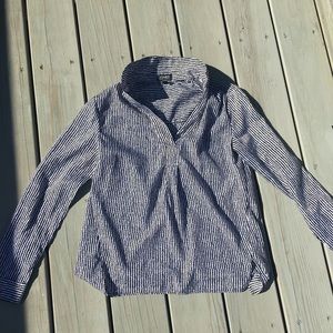 Jones New York Black and White Striped Shirt